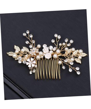 Didiseaon Tiara Pearl Hair Comb Crystal Headpiece Bridal Headwear Rhinestone Comb Flower Hair Jewelry Bride Flowers Hair Accessories - Buy Online on GoSupps.com