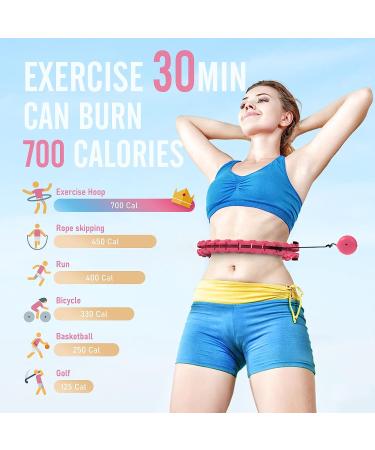 Slim Down with JKSHMYT Smart Weighted Hula Circle Hoop - 4lb Fitness Hoop for Plus Size Women, 60 inch Waist - Pink - Buy Online on GoSupps.com