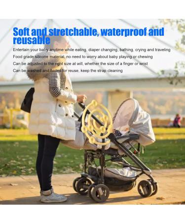 Buy Adjustable Soft Silicone Pacifier Holder for Babies - Washable & Reusable Teething Ring Toy Attachment (Yellow) - Best for Teething Relief - Buy Online on GoSupps.com