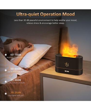 PLUWEL Flame Diffuser Humidifier 180ml - Auto Off Essential Oil Aroma with Fire Flame Effect - 2 Brightness Modes for Home Office Spa Gym (Black) - Buy Online on GoSupps.com