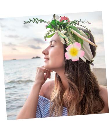 FRCOLOR 1pc Frangipani Headpiece Floral Hair Accessories Hair Jewels for Women Hawaiian Accessories Beach Wedding Hair Barratte Womens Hair Clips Tiara Miss Shoes and Hats Decorations Pink - Buy Online on GoSupps.com