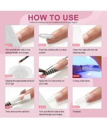 PECECOLOR Geln gel Starterset - 15ml Nail Extension Gel Kit with 20 Templates & Brush for Perfect Nails - Buy Online on GoSupps.com