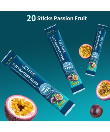 OZENKE Electrolytes Powder Packets Electrolytes Sugar Free Hydration Packets Portable Electrolyte Drink Mix for Rapid Hydration No Sugar & Low Sodium | 0 Calorie | Passion Fruit Flavor | 20 Sticks - Buy Online on GoSupps.com