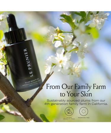 Le Prunier Plum Beauty Oil Superfood Antioxidant Facial Oil | Vegan Non-Comedogenic Multi-Use Moisturizing Oil for Face Hair & Body | Hydrating Clean Cruelty-Free Skincare | 1 fl oz - Buy Online on GoSupps.com