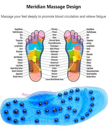 Yarpiany Magnetic Insoles Acupressure for Women - 68 Magnet Foot Massager Shoe-pad - Reflexology Gel Insoles (Female/9.84 Inch) - Buy Online on GoSupps.com