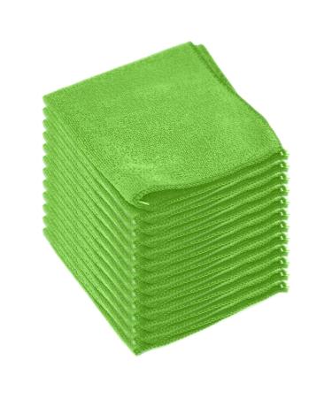 Hearth & Harbor Microfiber Cleaning Cloth Microfiber Towels for Cars 24 Pack Washcloths Green Cleaning Rags Reusable Microfiber Towel Microfiber Cloth Rags for Cleaning Lint Free Cloth Green 24 Pack