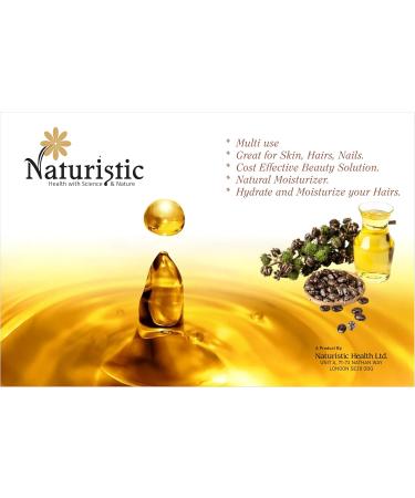 Naturistic 100ml Cold Pressed Castor-Oil for Hair Growth Skin Eyelashes & Eyebrows - Pure Caster Oil for Beard Scalp and Face - Castor Oil for Hair and Skin Care. - Buy Online on GoSupps.com