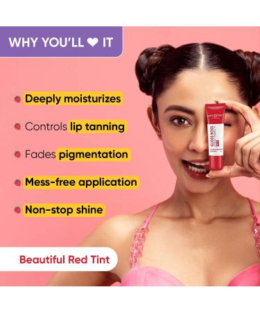 Strawberry Lip Balm (12g) with SPF 30 & Vitamin C | Tinted Hydration for Soft Naturally Pink Lips | Fades Pigmentation - Ideal for Women - Buy Online on GoSupps.com