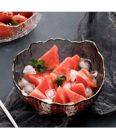SHAOHUASC Japanese-Style Phnom Transparent Glass Bowl Irregular Vegetables Salad Bowl Home Large Fruit Dessert Bowl - Buy Online on GoSupps.com