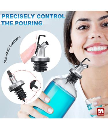 GMISUN Mouthwash Dispenser Set - 2 Pack 16oz Glass Decanters with Refillable Bottles, Pour Spouts, Cups, Labels, and Funnel - Buy Online on GoSupps.com