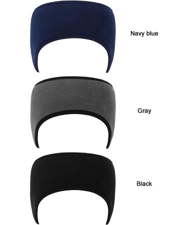 BBTO Ear Warmer Headband Set - Winter Fleece Headbands for Women Men in Black, Gray, Navy - Buy Online on GoSupps.com
