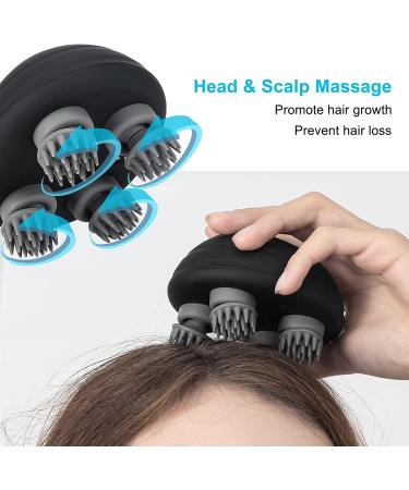 Portable Electric Scalp Massager IPX7 Waterproof Cordless with 5 Kneading Modes & 96 Nodes - Ideal Gifts for Scalp Stress Relief - Black (Magnetic Charging) - Buy Online on GoSupps.com