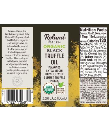 Roland Organic Black Truffle Oil Infused with Summer Truffle Pieces - 100ml - Buy Online on GoSupps.com