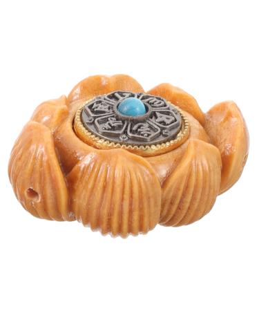 Solustrious hand-made plate player wood-lotus-charm wood decoration vintage carving figure Lotus flower statue carved carved wood carving sculpture massage ball car inner sandal wood office 3.2x2.7cm as shown