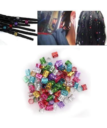 100 Colorful Lichen Pearls - Hair Accessories for Dreadlocks Braids & Wigs | Vibrant Metal Beads for Elegant Styles - Buy Online on GoSupps.com