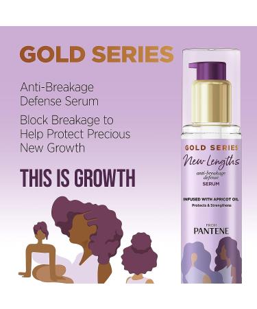 Pantene Gold Series Anti-Breakage Defense Serum with Apricot Oil - 3 oz | Sulfate Free Serum for Natural, Textured, Curly Hair - Buy Online on GoSupps.com
