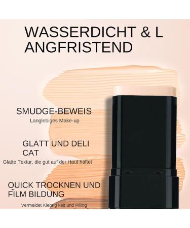  Generisch Foundation Stick - Moisturizing Formula 15g - Concealer Foundation - Dual-Headed Design - Smooth and Creamy Application - Natural Coverage for Skin Tones - Solution - Buy Online on GoSupps.com