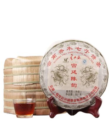 HQZM Greek Afmented Yunnan Pu 357g Greek Greek Greek Greek Trip The Qiaomu Qizi Cake Thee