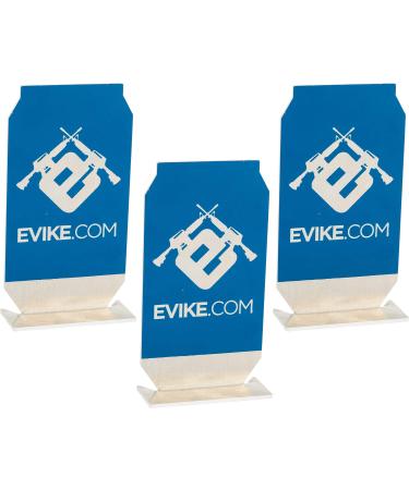 Evike Brand Logo ePopper Practical Shooting Airsoft/Airgun/Paintball Targets x3 Logo / Blue