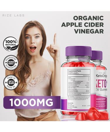 Keto Drops ACV Gummies for Weight Loss - 60 Count | Advanced Keto Gummies for Ketosis | Official Keto Drops Reviews - Buy Online on GoSupps.com