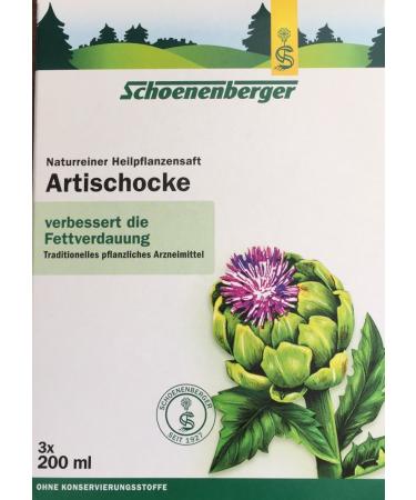 Schoenenberger natural medicinal plant juice ARTICHOKE 6 x 200ml