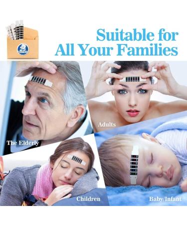 20 Pcs Forehead Thermometer Strips Temperature Indicator Adult Childs Elderly Reusable + Temperature Indicator Labels Easy to Use (20 Pack) - Buy Online on GoSupps.com