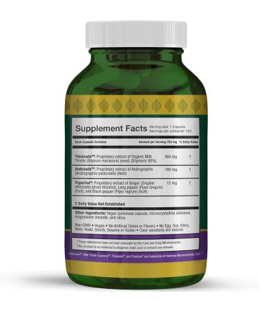 Milk Thistle Supreme Liver Support & Detox Harmony with Andrographis & Triperine Digestion Skin & Vitality Support Dr. Gumman s Clinical Grade Premium - 120 Vegan Capsules Made in USA** - Buy Online on GoSupps.com