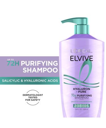 L'Oreal Paris Elvive Hyaluron Pure Shampoo and Conditioner Set Clarifying Shampoo and Rehydrating Conditioner with Salicylic Acid and Hyaluronic Acid - 28 FLOZ - PACK OF 2 - Buy Online on GoSupps.com