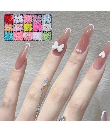 3D Nail Flower Mixed Bowknot Nails Art Flatback Beads Nails Art Decorations White Bowknot Nail Beads 3d Nail For Acrylic Nails Bkhz012 - Buy Online on GoSupps.com