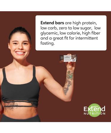 Extend Sugar Free Protein Bars, Perfect Diabetic Snacks, High Protein and Fiber, Hunger Control & Steady Energy, Low Carb, Keto Friendly, Chocolate Peanut Butter, 12 Count - Buy Online on GoSupps.com
