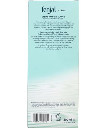 FENJAL Classic Luxury Creme Bath Oil 200ml - Cleansing and Nourishing Skin Care - Buy Online on GoSupps.com