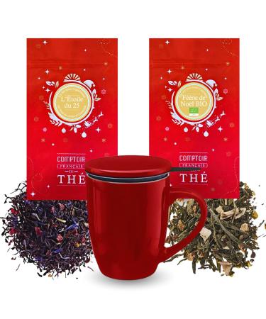 2x100g Th vert et Noir de No l + Tisani re rouge | Cadeau Original pour No l COMPTOIR FRAN AIS DU TH pack 2