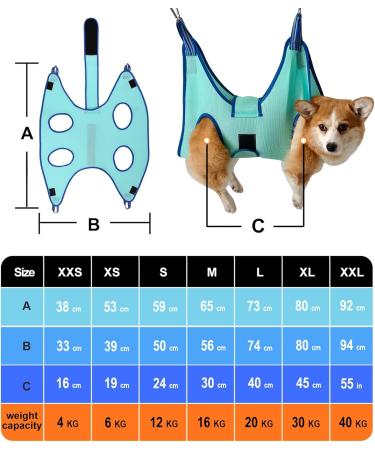 Kkiimatt Pet Care Hammock Harness for Small Dogs | Dog Nail Trim Hammock with Nail Clipper & Hooking Mat (X-Large 30kg Max Turquoise) - Shop Now! - Buy Online on GoSupps.com