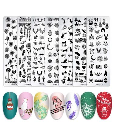 Buy Set of Image Stencils - Flower & Cartoon Patterns for Nail Art | International Shipping - Buy Online on GoSupps.com