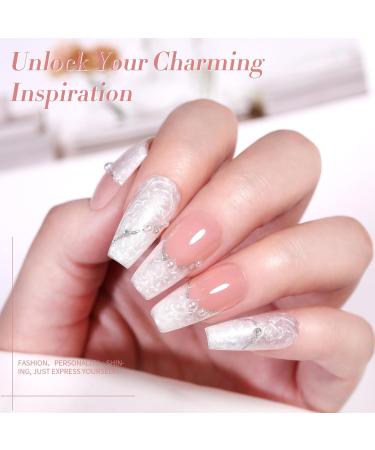 Born Pretty Pearl Gel Nail Polish | White Pearlescent Shell Shimmer | Silver Glitter Soak Off UV LED Curing for Salon & DIY Manicure - Buy Online on GoSupps.com