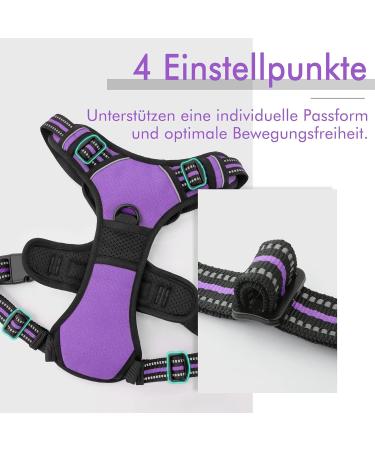 Rabbitgoo Medium Dog Harness - No Pull Adjustable Breathable with Reflex Stripes - Safe Control for Large Dogs - Purple (1 Pack) - Buy Online on GoSupps.com