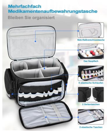 Jamiukro First Aid Bag - Emergency Medical Bag for Nurses & Home Care | Travel Storage & Pill Bottle Organizer - Black - Buy Online on GoSupps.com