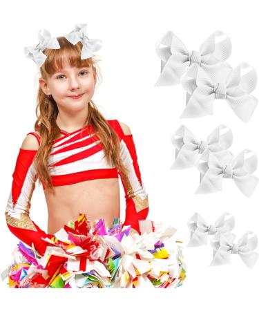 White Bow Hair Clips Set for Girls - 6Pcs Alligator Clips Hair Accessories for Kids and Teens - Buy Online on GoSupps.com