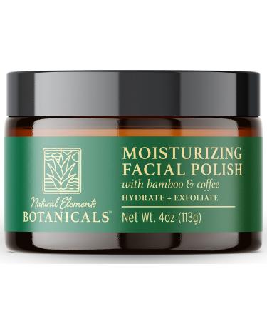 Natural Elements Botanicals Moisturizing Facial Polish Gentle Face Scrub 2-in-1 Facial Scrub Hydrating & Exfoliating Face Scrub Facial Exfoliator w/Bamboo & Coffee 4 oz