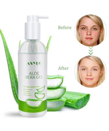 ASYBO Aloe Vera Gel 250ml - 100% Natural Pure Hydrating Moisturizer for Face, Soothing and Moisturizing, After Sun Care, Reduce Acne, Repair Scars - Ideal for All Skin Types - Buy Online on GoSupps.com