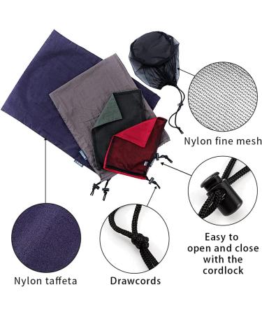 EXERMIL Nylon Stuff Sack Set 5-Piece for Organization & Travel - Various Sizes & Colors - Buy Online on GoSupps.com