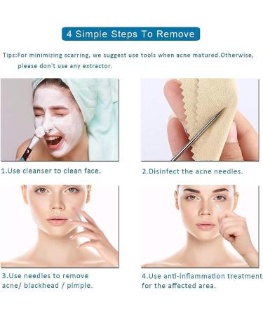 Blackhead Remover Pimple Extractor Tool Acne Kit - Blemish Treatment for Nose & Face Skin - Buy Online on GoSupps.com