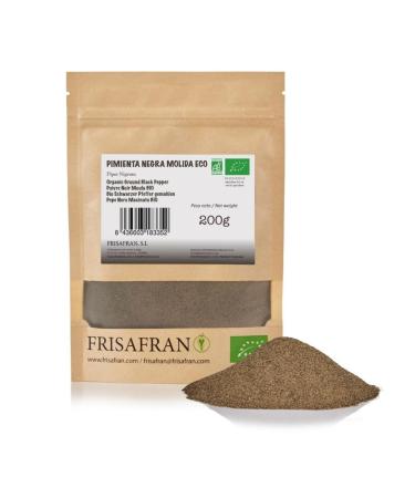 FRISAFRAN | Poivre noir moulu 200g | Poivre pur | Poivre noir moulu biologique | 100% cologique et naturel | Saveur intense | Rago ts sauces salades id aux | Sans additifs | Poivre moulu v g talien