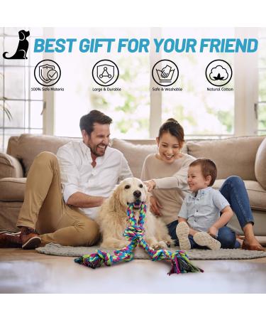Aitmexcn Dog Toy Rope for Large Dogs | Extra Large Dental Chew Toys | 5 Knots Cotton Toy for Aggressive Chewers | XXL Dog Toys for Healthy Teeth - Buy Online on GoSupps.com