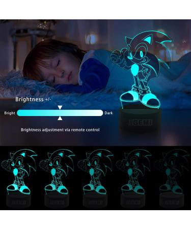 AIRUEEK Sonic the Hedgehog 3D Night Light | 16 Color LED Illusion Lamp | Bedroom Decor & Birthday Gifts for Men | Unique Fathers Day Gift - Buy Online on GoSupps.com