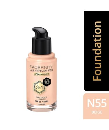 Max Factor Facefinity All Day Flawless Make-up in Fb.55 Beige - Long-lasting Flawless Finish for All Skin Types | International Shipping Available - Buy Online on GoSupps.com