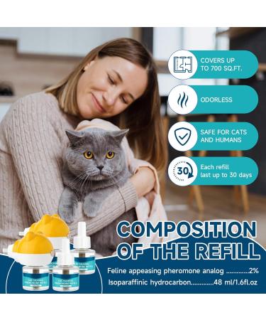 Buy VICSOM Cat Calming Diffuser Kit - 6-in-1 Pheromones for Anxiety Relief 120 Days of Stress Relief Includes 2 Diffusers & 4 Refills - International Shipping Available - Buy Online on GoSupps.com