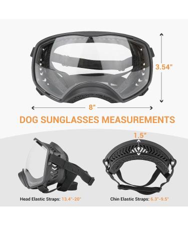 Petleso Large Dog Sunglasses | Dog Goggles for Eye Protection | Outdoor Clear Black Design - Buy Online on GoSupps.com