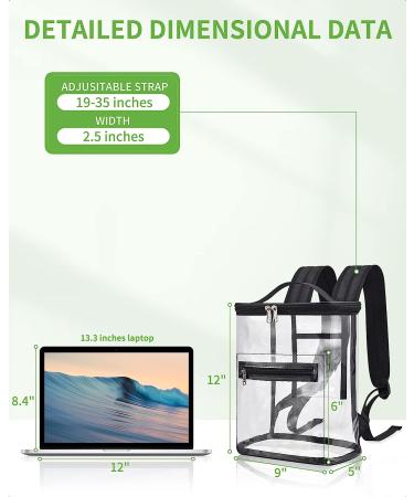 Girls' Heavy Duty Clear Backpack 12x12x6 - Stadium Approved Clear Lunch Bag with Adjustable Shoulder Strap - Buy Online on GoSupps.com