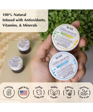 MONA Travel Size All Natural Whole Body Deodorant Cream for Women & Men | For Private Parts | Aluminum & Baking Soda Free | (4-PK Travel Size Combo (0.53 Oz each) Natural Scents) Natural Scents 2 Ounce (Pack of 1) - Buy Online on GoSupps.com